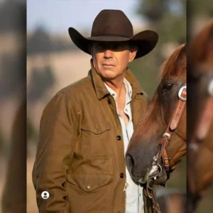 Kevin Costner Yellowstone John Dutton Brown Cotton Jacket Front