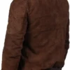 Khai Brown suede leather jacket back