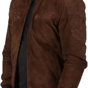 Khai Brown suede leather jacket sideview