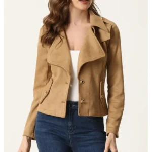 Kieran Biker Inspire Camel Soft Suede Leather Jacket