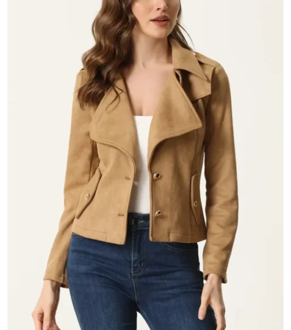 Kieran Biker Inspire Camel Soft Suede Leather Jacket