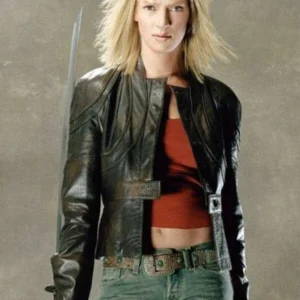Kill Bill 2 Black Leather Jacket Front