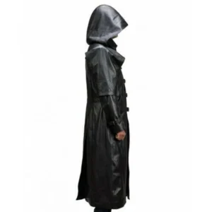 Kira Leather Duster Coat in Steampunk Style Side View