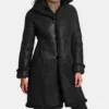 Knox Adventure Ready Shearling Leather Long Black Coat