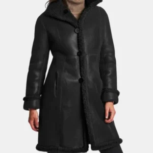 Knox Adventure Ready Shearling Leather Long Black Coat
