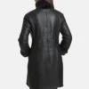 Knox Adventure Ready Shearling Leather Long Black Coat Back