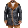 Kylee shearling lined leather overcoat