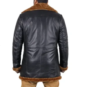 Kylee shearling lined leather overcoat back
