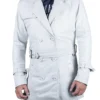 Kyler Wool lined Long Leather Chesterfield Coat