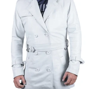 Kyler Wool lined Long Leather Chesterfield Coat