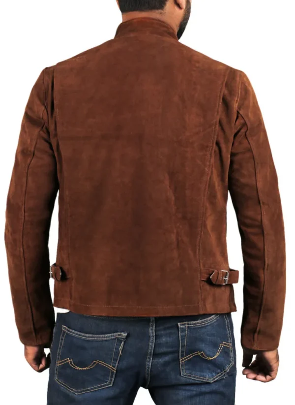 LJ brown suede jacket back