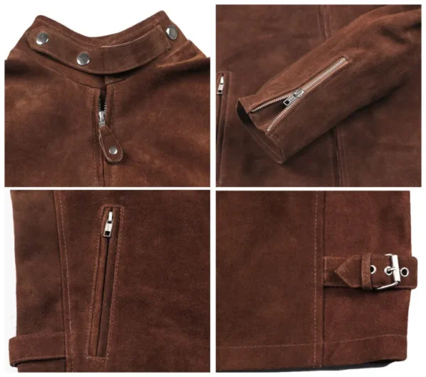 LJ brown suede jacket back closeup