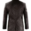Leland Quilted Brown Leather Blazer Jacket Back