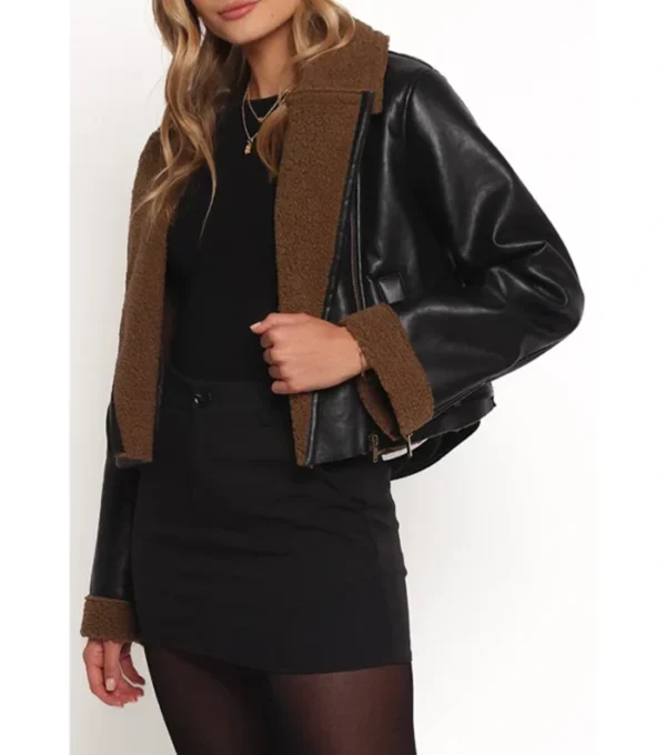 Lexi Shearling Leather Biker Jacket for Women