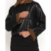 Lexi Shearling Leather Biker Jacket for Women Front