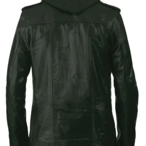 Lilly Hooded Biker Jacket in Green Back