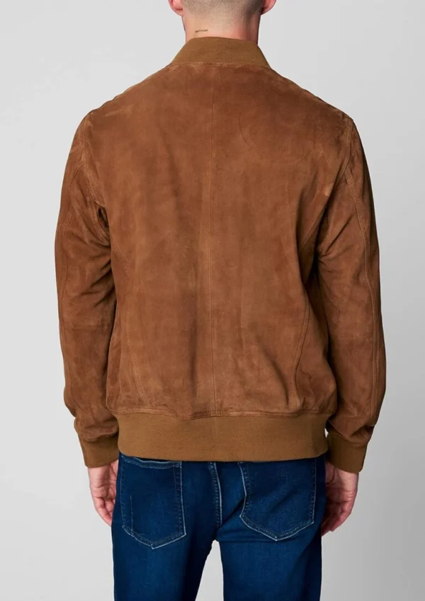Lindsay Brown Suede Flight Jacket Back