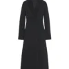 Louie Relaxed Look One Button Black Cotton Coat