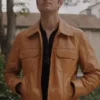Lucas Bravo Emily in Paris S03 Brown Leather Jacket