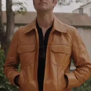 Lucas Bravo Emily in Paris S03 Brown Leather Jacket
