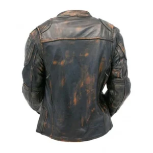 Lucy Sleek Black Leather Outerwear Back