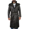 Lyan Urban Style Leather Trench Coat