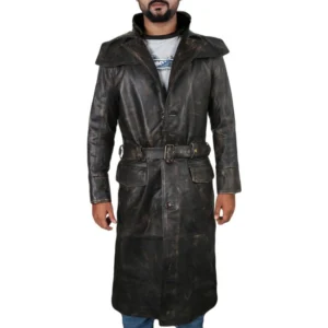 Lyan Urban Style Leather Trench Coat