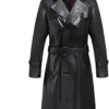 Madelyn Leather Overcoat With Gun Flap