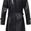 Madelyn Leather Overcoat With Gun Flap Back
