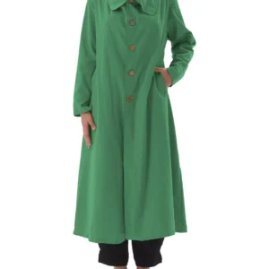 Mallory Casual Green Spring Thin Long Cotton Coat