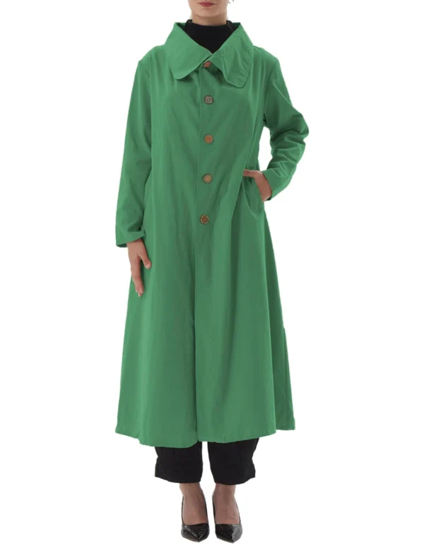 Mallory Casual Green Spring Thin Long Cotton Coat