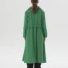 Mallory Casual Green Spring Thin Long Cotton Coat Back