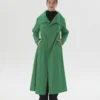 Mallory Casual Green Spring Thin Long Cotton Coat Front