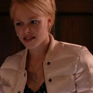 Mean Girls Rachel McAdams Pink Puffer Jacket Front