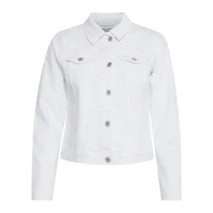 Melaney Vibrant Look White Denim Jacket