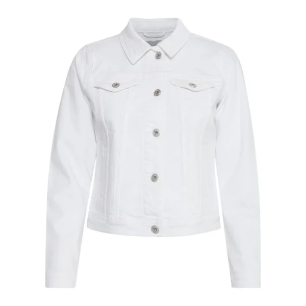 Melaney Vibrant Look White Denim Jacket