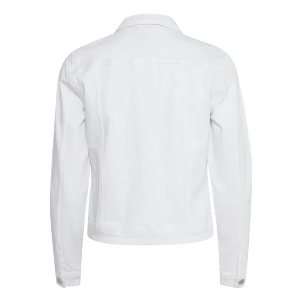 Melaney Vibrant Look White Denim Jacket Back