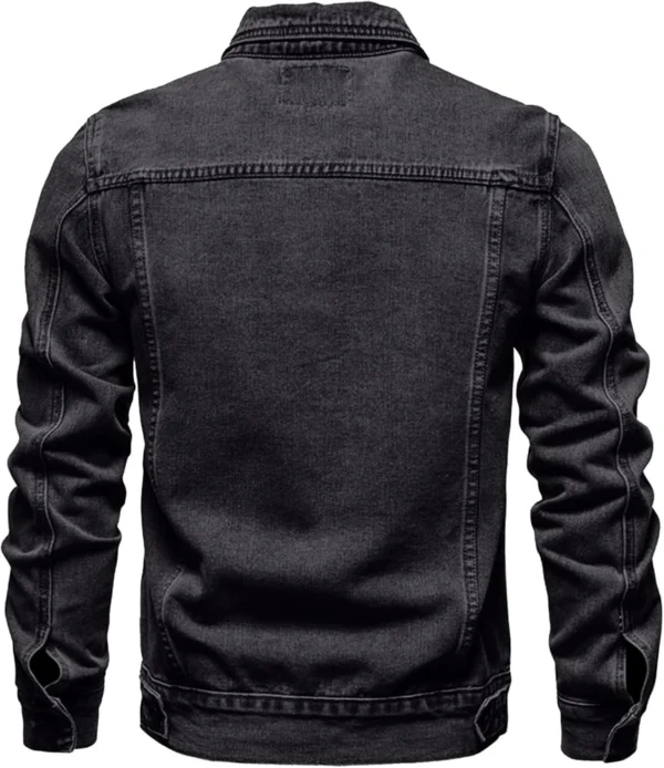 Mens Zeke Dark Heather Denim Jacket Back