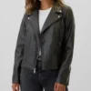 Navada Simple Black Biker Leather Jacket