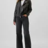 Navada Simple Black Biker Leather Jacket Front