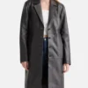 Nesha Chic Look Black Leather Trench Coat