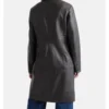 Nesha Chic Look Black Leather Trench Coat Back