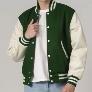 Nichole Baseball Green Varsity Jacket