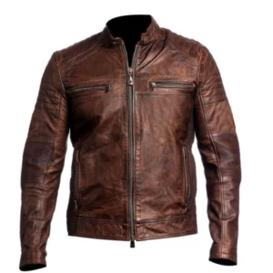 Nicole Aged Finish Moto Leather Jacket