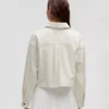 Nora Off White Cropped Corduroy Jacket Back