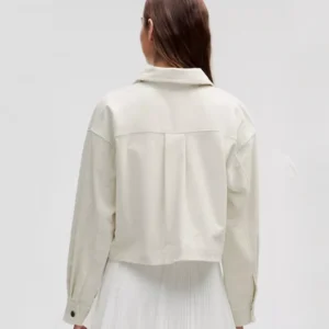Nora Off White Cropped Corduroy Jacket Back