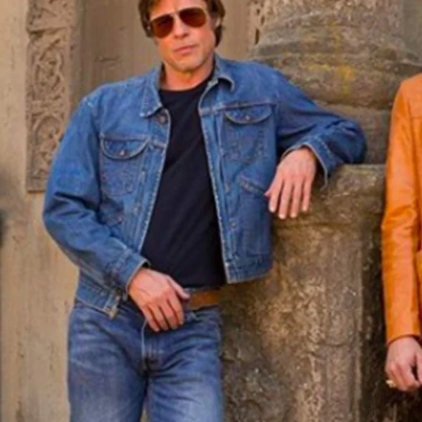 Once Upon a Time in Hollywood Brad Pitt Jean Jacket Front View 1 scaled