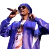 Paris Olympics 2024 Snoop Dogg Purple Bomber Leather Jacket front