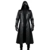 Patrick Mens Hooded Winter Leather Overcoat