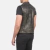 Paxton Vintage look Distressed Leather Vest Back Side